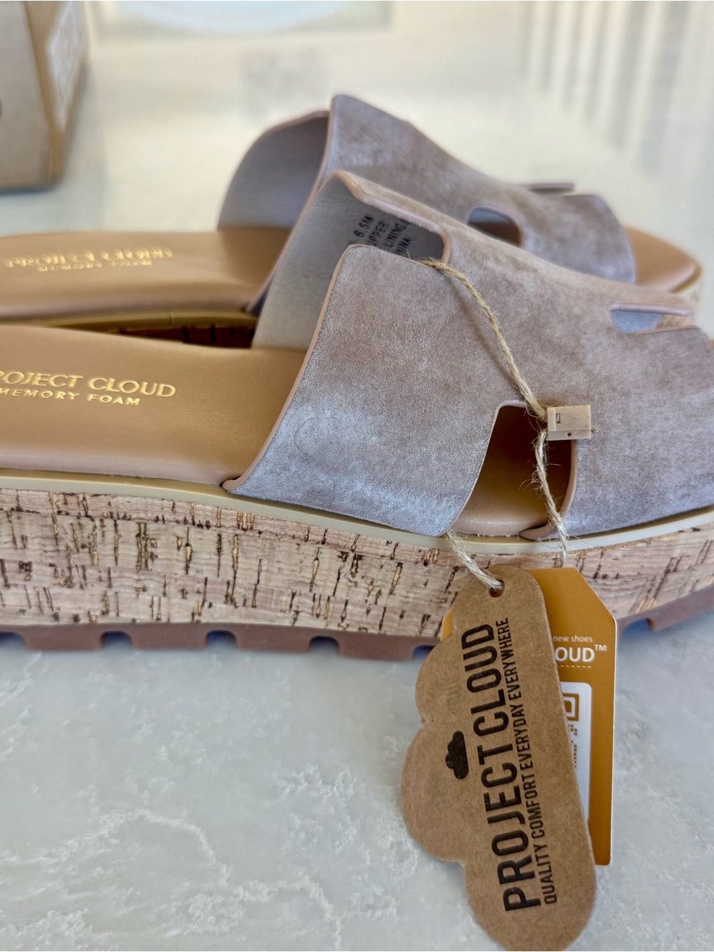 PROJECT CLOUD (MILA) LEATHER WEDGE PLATFORM SANDAL size 6.5 - Picture 6 of 9